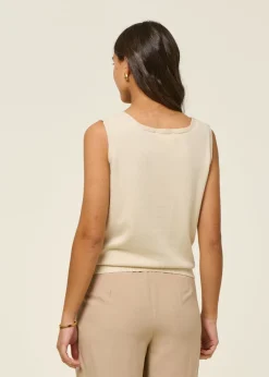Top maille en coton bio | écru "maindi - ivory"