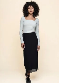 Top manches longues en tencel| blanc "fria - vintage lace"
