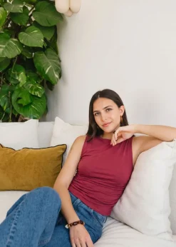 Top marsha en lyocell et coton bio | framboise