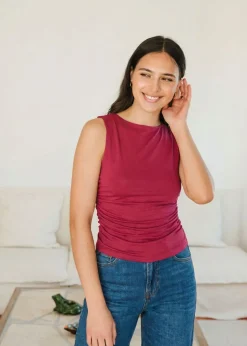 Top marsha en lyocell et coton bio | framboise