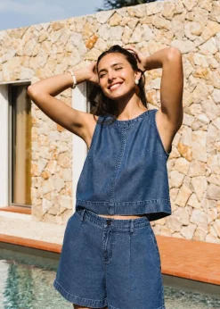 Top maya en tencel léger | denim