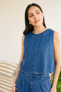 Top maya en tencel léger | denim
