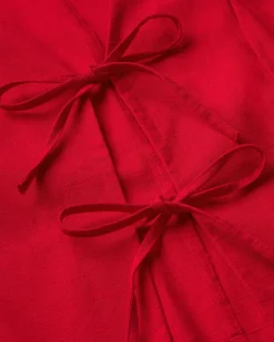 Top à noeuds en coton bio | rouge 