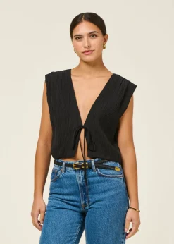 Top réversible en tencel | noir 
