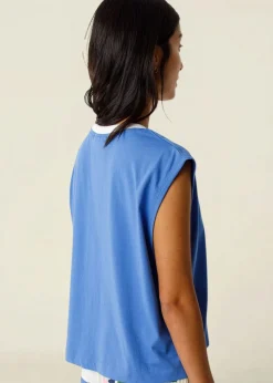 Top sans manches en coton bio | bleu "camiseta zuntz-10 - blue"