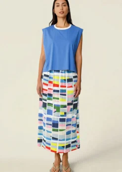 Top sans manches en coton bio | bleu 