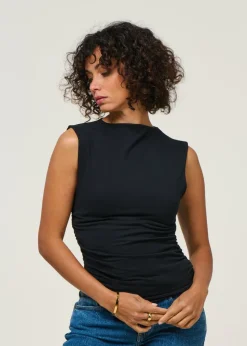 Top sans manches en coton bio | noir 