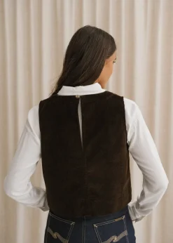 Top velours en coton bio | chocolat 
