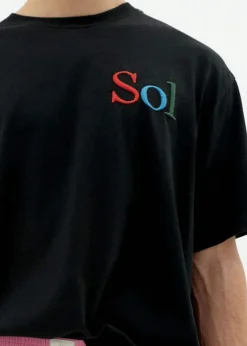 T-shirt ample en coton bio | noir "sol type black aaron tee - black"