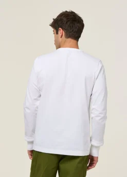 T-shirt boutonné en coton bio | blanc "bo long sleeve henley bright white"