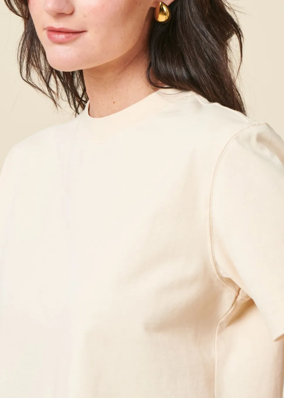 T-shirt boxy en coton bio | écru