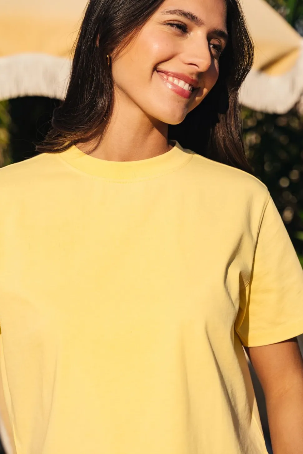 T-shirt boxy en coton bio | jaune