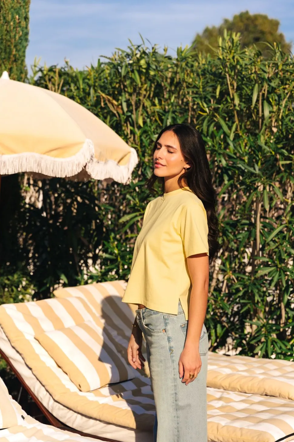 T-shirt boxy en coton bio | jaune