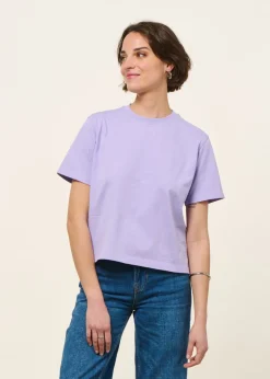 T-shirt boxy en coton bio | lilas