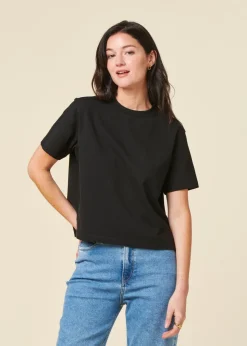 T-shirt boxy en coton bio | noir