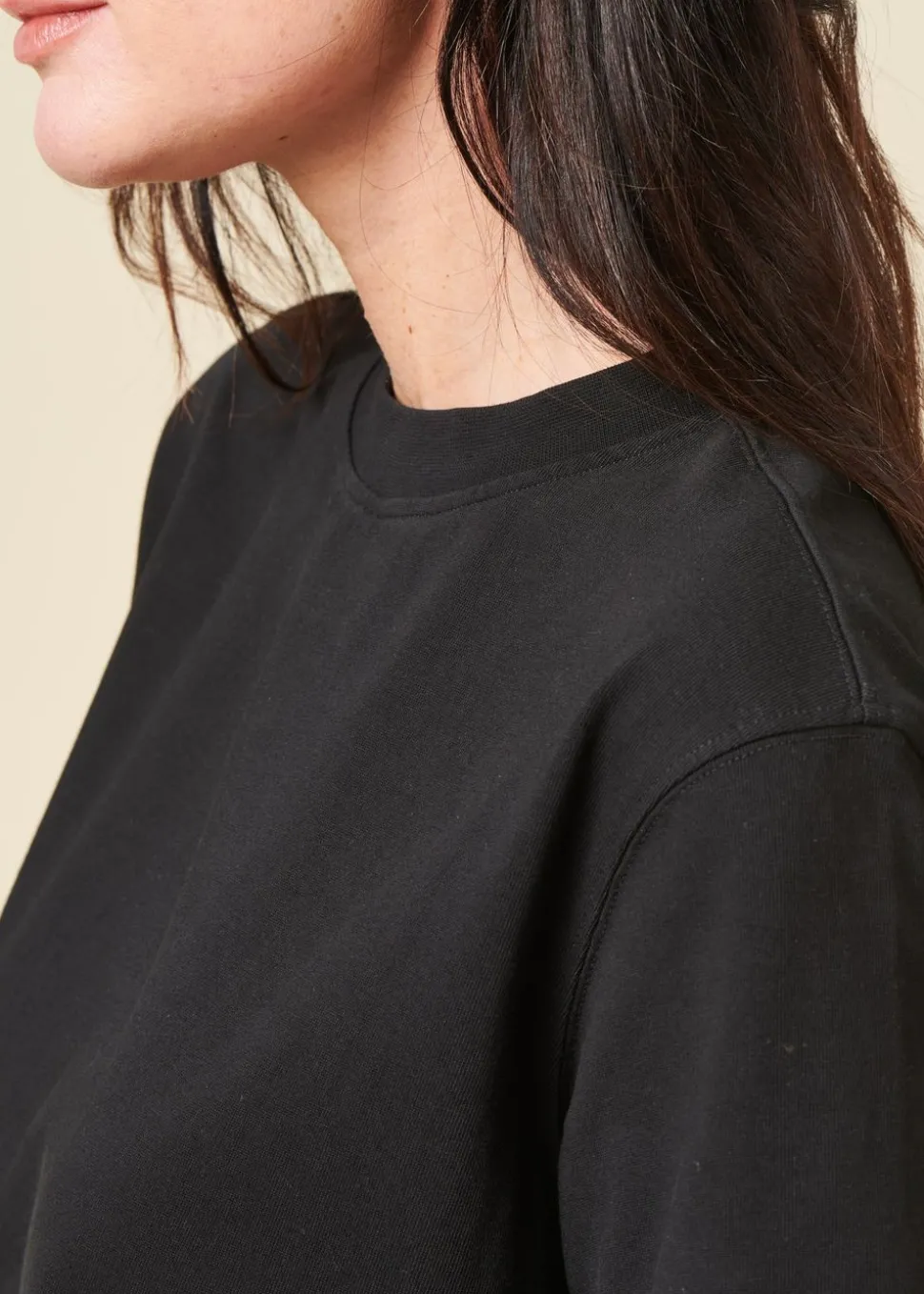 T-shirt boxy en coton bio | noir