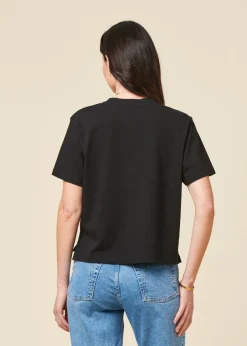 T-shirt boxy en coton bio | noir
