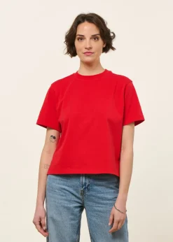 T-shirt boxy en coton bio | rouge