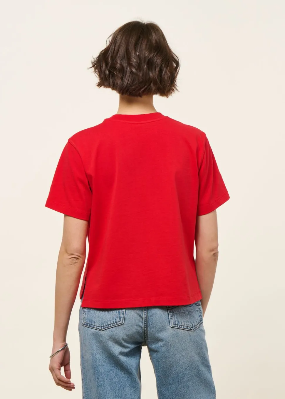 T-shirt boxy en coton bio | rouge