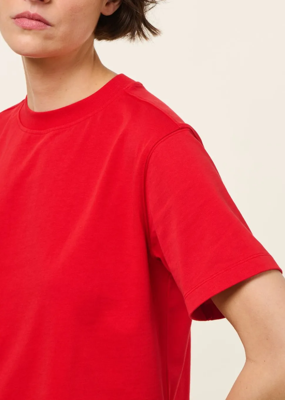 T-shirt boxy en coton bio | rouge