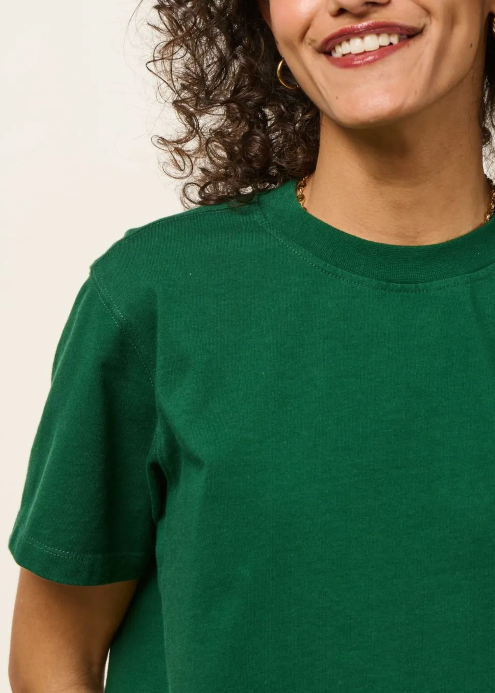 T-shirt boxy en coton bio | vert forêt