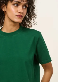 T-shirt boxy en coton bio | vert forêt
