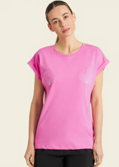 T-shirt brodé en coton bio | rose 