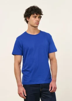 T-shirt classique en coton lin upcyclé | bleu cobalt