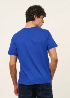 T-shirt classique en coton lin upcyclé | bleu cobalt