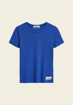 T-shirt côtelé en coton bio | bleu 