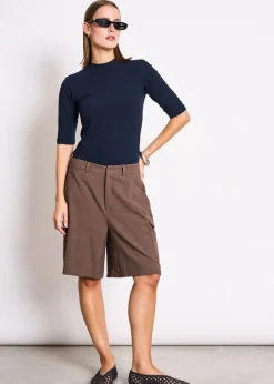 T-shirt côtelé en tencel | bleu