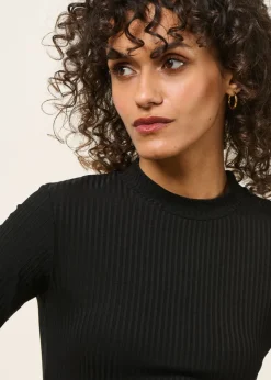 T-shirt côtelé en tencel | noir 