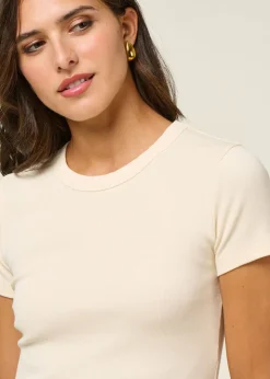 T-shirt dos ajouré en coton bio | beige 