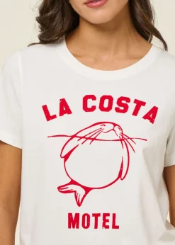 T-shirt en coton bio | blanc "animal motel ida tee - white"