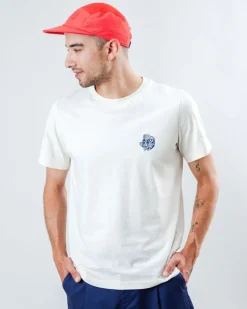 T-shirt en coton bio | blanc "asis percales tigris regular t-shirt"