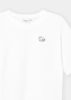 T-shirt en coton bio | blanc "vadstena cat pose white"