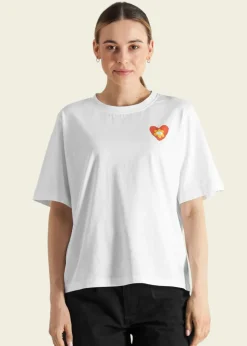 T-shirt en coton bio | blanc "vadstena good vibes white"