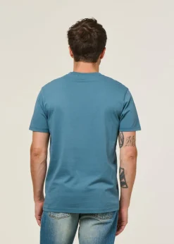 T-shirt en coton bio | bleu "flowering steel bleu - steel blue"