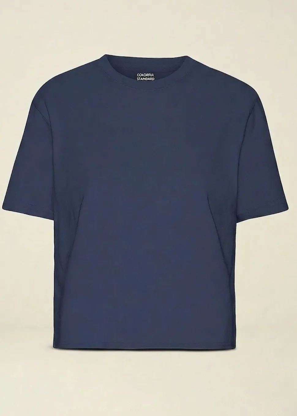 T-shirt en coton bio | bleu "organic boxy crop tee - petrol blue"