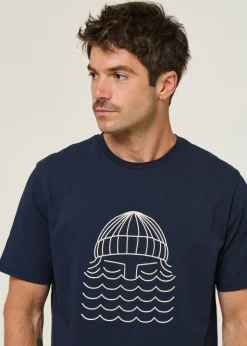 T-shirt en coton bio | bleu "to the sea - navy"