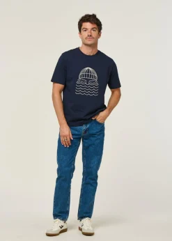 T-shirt en coton bio | bleu 