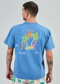 T-shirt en coton bio | bleu 
