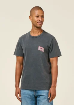 T-shirt en coton bio | gris antracite "roy salty tracks t-shirt"