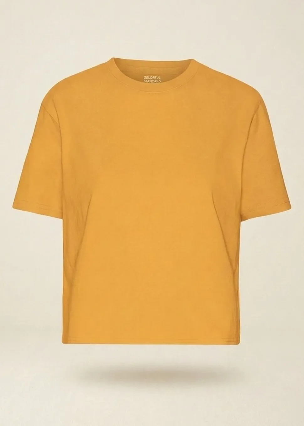 T-shirt en coton bio | jaune "organic boxy crop tee - burned yellow"
