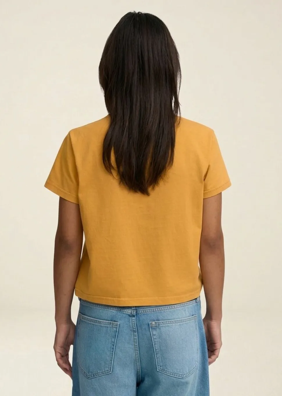 T-shirt en coton bio | jaune "organic boxy crop tee - burned yellow"