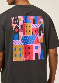 T-shirt en coton bio | noir carbone "city"