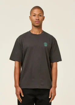 T-shirt en coton bio | noir carbone "simple life "