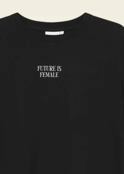 T-shirt en coton bio | noir "vadstena future is female black"