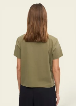 T-shirt en coton bio | vert "dusty olive"