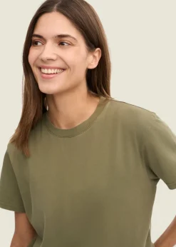 T-shirt en coton bio | vert "dusty olive"